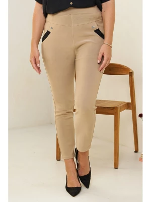 Curvy Lady Spodnie w kolorze beżowym rozmiar: XXL/3XL