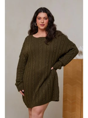 Curvy Lady Sukienka dzianinowa w kolorze khaki rozmiar: 48/50