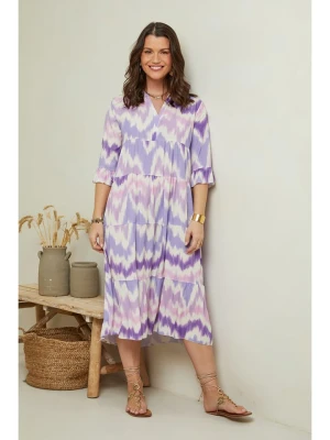 Curvy Lady Sukienka w kolorze lawendowym ze wzorem rozmiar: 48 / 50