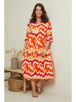 Curvy Lady Sukienka w kolorze pomarańczowym ze wzorem rozmiar: 44/46