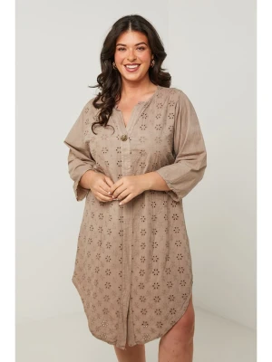 Curvy Lady Sukienka w kolorze szarobrązowym rozmiar: 44/46