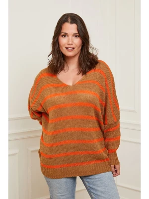 Curvy Lady Sweter w kolorze jasnobrązowo-pomarańczowym rozmiar: 48/50