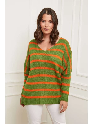 Curvy Lady Sweter w kolorze zielono-pomarańczowym rozmiar: 48/50