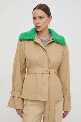 Custommade kurtka bawełniana kolor beżowy przejściowa