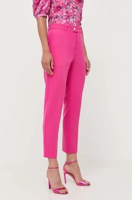 Custommade spodnie damskie kolor różowy proste high waist