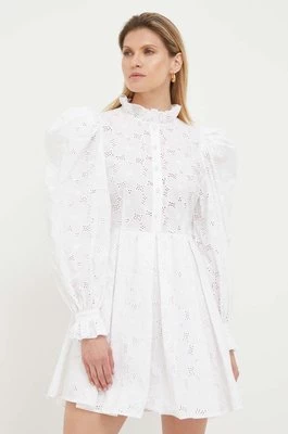 Custommade sukienka bawełniana Jennifer kolor biały mini rozkloszowana