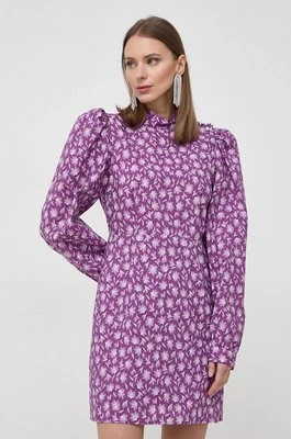 Custommade sukienka bawełniana Jonie kolor fioletowy mini rozkloszowana 999376479