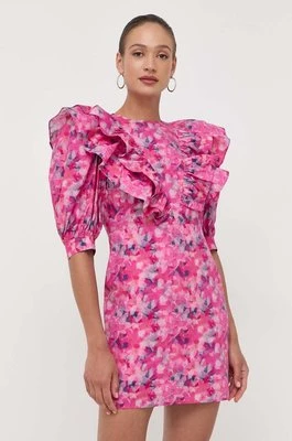 Custommade sukienka bawełniana kolor różowy mini prosta