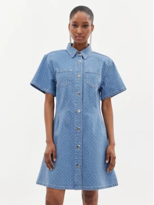 Custommade Sukienka jeansowa Jamilah Dots 999449457 Niebieski Regular Fit