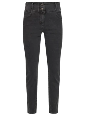 Cute Slim Czarny Wyprany Jeans z Denimu Liu Jo