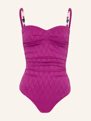 Cyell Strój Kąpielowy Texture Viola lila FUKSJA