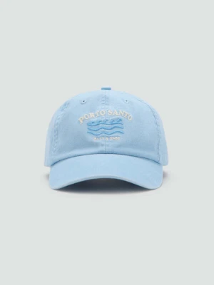 Czapka bawełniana z haftem błękitny - Dzieci -  lata - MANGO KIDS