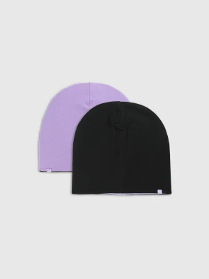 Czapka beanie dwustronna dziecięca - fioletowa 4F