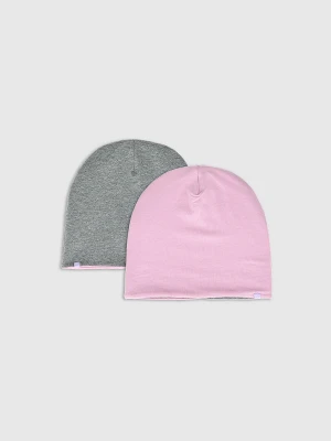 Czapka beanie dwustronna dziecięca - fioletowa 4F