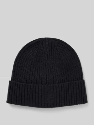 Czapka beanie lekka z czystego kaszmiru z prążkowaną fakturą MARC O POLO