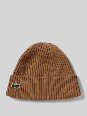 Czapka beanie o grubym ściegu z wełny Lacoste Sport