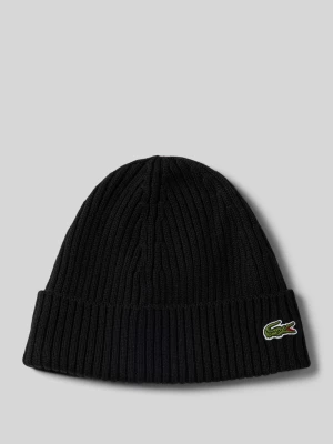 Czapka beanie o grubym ściegu z wełny Lacoste Sport