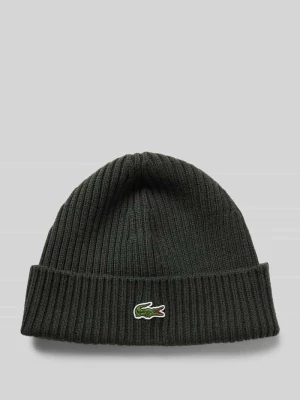 Czapka beanie o grubym ściegu z wełny Lacoste Sport