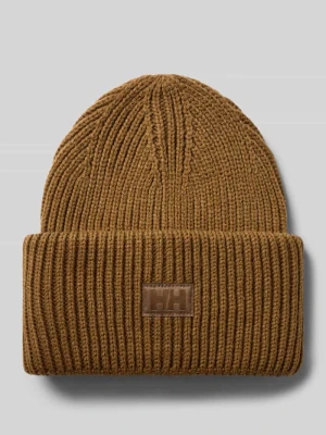 Czapka beanie w imitacja dzianiny z naszywką z logo Helly Hansen Camel