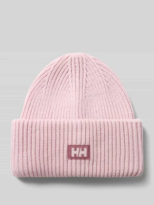 Czapka beanie w imitacja dzianiny z naszywką z logo Helly Hansen Terakotowy