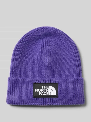 Czapka beanie w prążkowany wzór The North Face Fioletowy