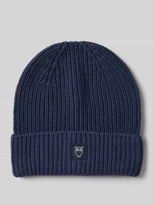 Czapka beanie z brzegiem i naszywką z logo Knowledge Cotton Apparel