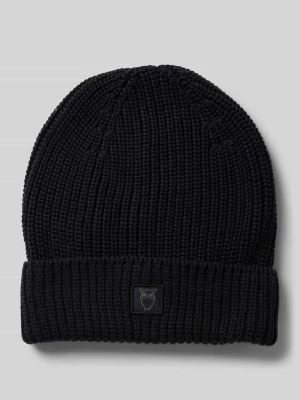 Czapka beanie z brzegiem i naszywką z logo Knowledge Cotton Apparel