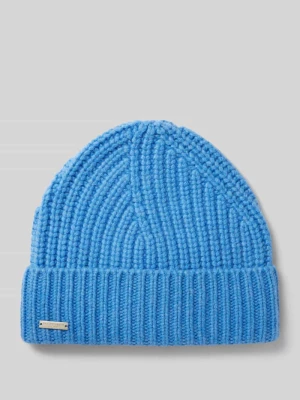 Czapka beanie z czystego kaszmiru z detalem z logo Seeberger