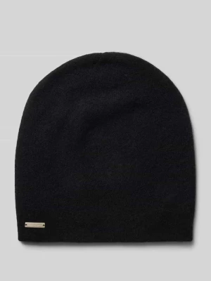 Czapka beanie z czystego kaszmiru z detalem z logo Seeberger