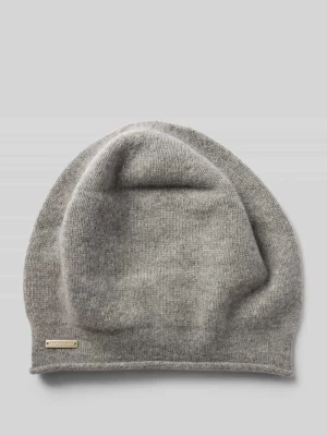 Czapka beanie z czystego kaszmiru z detalem z logo Seeberger