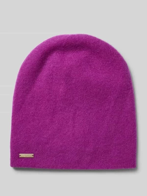 Czapka beanie z czystego kaszmiru z detalem z logo Seeberger