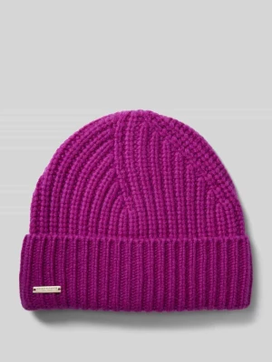 Czapka beanie z czystego kaszmiru z detalem z logo Seeberger