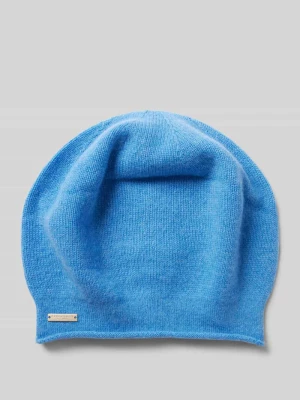 Czapka beanie z czystego kaszmiru z detalem z logo Seeberger