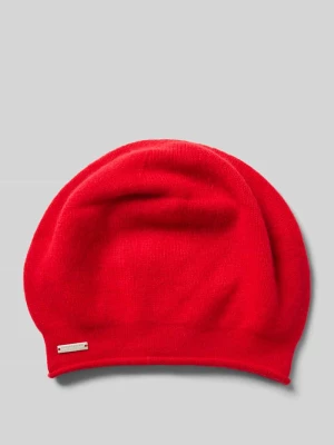 Czapka beanie z czystego kaszmiru z detalem z logo Seeberger