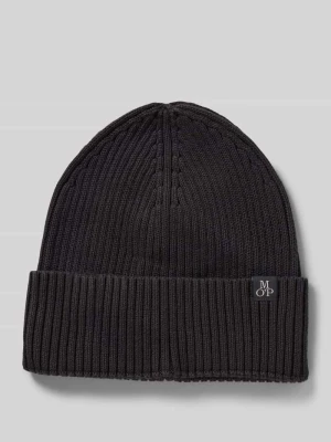 Czapka beanie z czystej bawełny z brzegiem Marc O'Polo Antracytowy