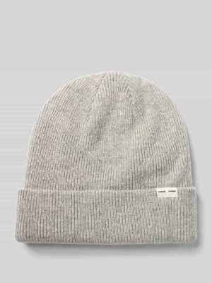 Czapka beanie z detalem z logo Samsøe Samsøe