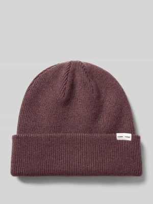 Czapka beanie z detalem z logo Samsøe Samsøe