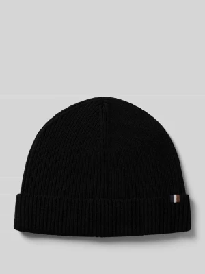 Czapka beanie z dodatkiem żywej wełny Bugatti Czarny