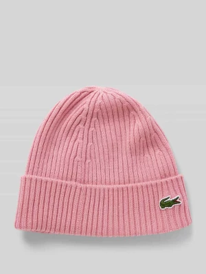 Czapka beanie z imitacji dzianiny Lacoste