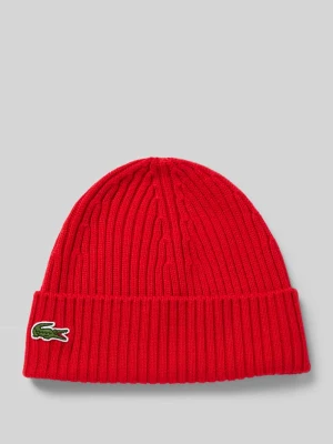 Czapka beanie z imitacji dzianiny Lacoste