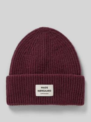 Czapka beanie z mieszanka wełny model 'Tosca Anju' Mads Nørgaard Bordowy