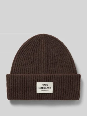 Czapka beanie z mieszanka wełny model 'Tosca Anju' Mads Nørgaard Ciemnobrązowy