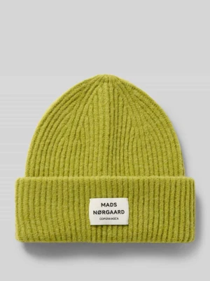 Czapka beanie z mieszanka wełny model 'Tosca Anju' Mads Nørgaard Jasnozielony