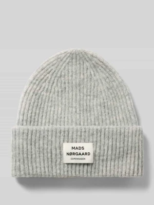 Czapka beanie z mieszanka wełny model 'Tosca Anju' Mads Nørgaard Srebrny melanż