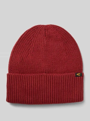 Czapka beanie z mieszanki bawełny i kaszmiru Camel Active Bordowy