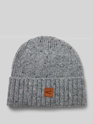 Czapka beanie z mieszanki wiskozy z naszywką z logo camel active