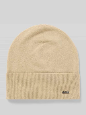 Czapka beanie z mieszanki żywej wełny i kaszmiru model ‘LARI’ Boss
