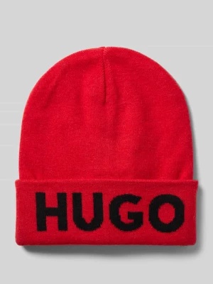 Czapka beanie z nadrukiem z logo HUGO