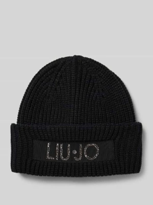 Czapka beanie z naszywką z logo Liu Jo White