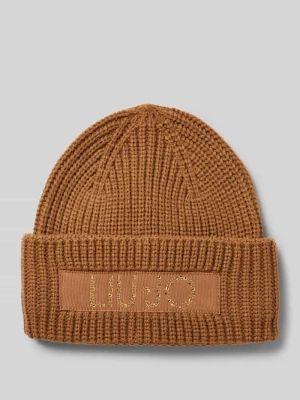 Czapka beanie z naszywką z logo Liu Jo White